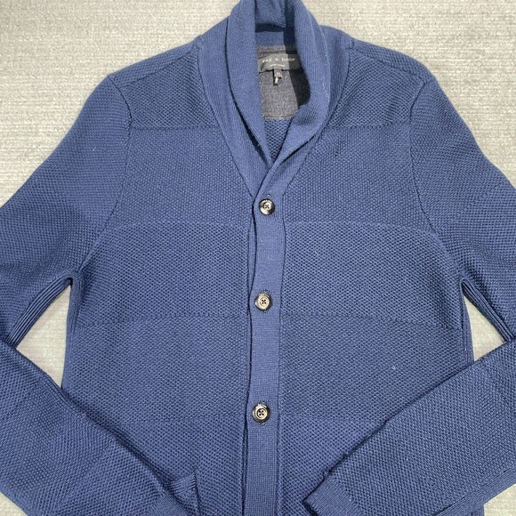 rag & bone Navy Blue Men's Cardigan Sweater - Picture 5 of 10